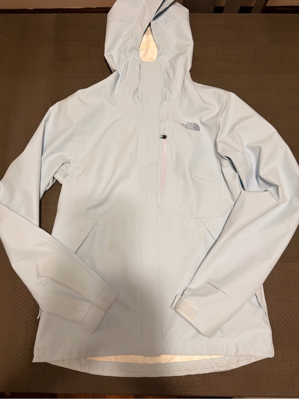 The North Face Women's Pale Blue Waterproof Hooded Ski Jacket